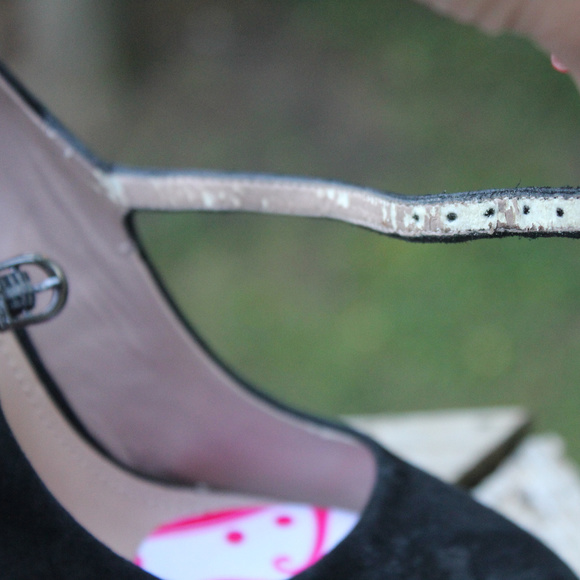 Mary Jane Platform Pump Ankle Strap Fuchsia Soles - Picture 4 of 8